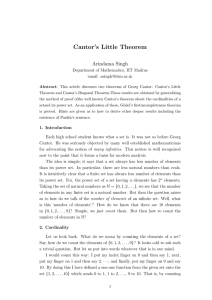 Arindama Singh`s "Cantor`s Little Theorem"