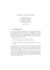 Comments on predicative logic