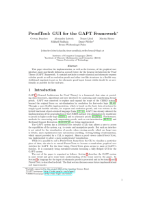 ProofTool: GUI for the GAPT Framework - Informatik - FB3