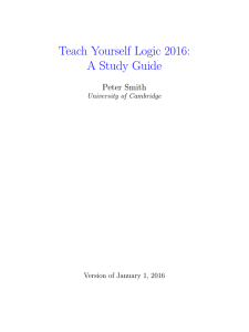 Teach Yourself Logic 2016: A Study Guide