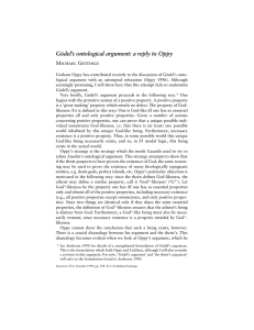 Gödel`s ontological argument: a reply to Oppy