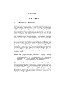 CHAPTER 1 INTRODUCTION 1 Mathematical Paradoxes