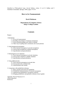 How to Go Nonmonotonic Contents  David Makinson