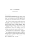 What is...Linear Logic? Introduction Jonathan Skowera