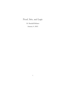 Proof, Sets, and Logic - Department of Mathematics