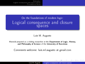 Logical consequence and closure spaces