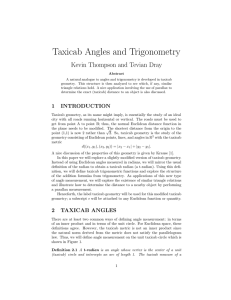 Taxicab Angles and Trigonometry - Department of Physics | Oregon