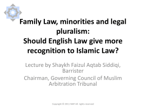 Family Law, minorities and legal pluralism