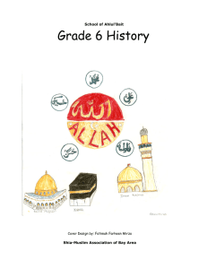 Grade 6 History - Fatima Islamic Society