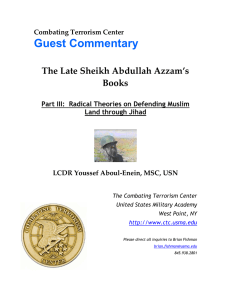 The Late Sheikh Abdullah Azzam: An Al