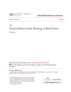 Practical Islamic Estate Planning: A Short Primer