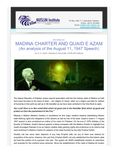 MADINA CHARTER AND QUAID E AZAM