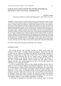 HARAR-WALLO RELATIONS REVISITED: HISTORICAL