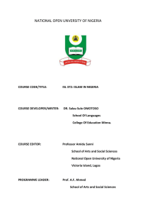 New ISL372 - National Open University of Nigeria