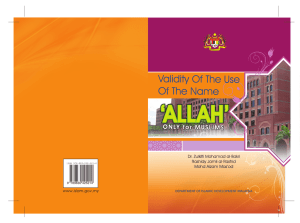 Artwork Kalimah Allah New.indd - Jabatan Kemajuan Islam Malaysia