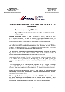 cemex latam holdings announces new cement plant in colombia