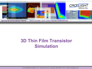 3D Thin Film Transistor Simulation