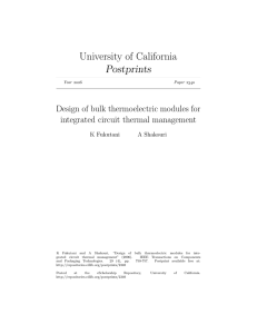 Design of bulk thermoelectric modules for integrated