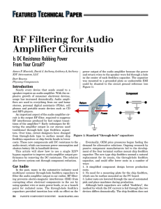 RF Filtering for Audio Amplifier Circuits