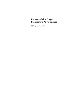 Cypress CyUsb3.sys Programmer`s Reference