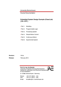 University Bremerhaven Embedded System Design Example (Class