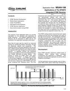 MSAN-108 - Applications of The MT8870 Integrated DTMF Receiver