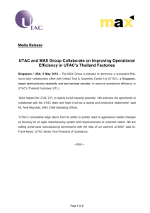 UTAC and MAX Group Collaborate on Improving Operational