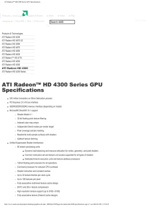 ATI Radeon™ HD 4300 Series GPU Specifications