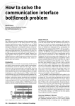 How to solve the communication interface bottleneck problem David Young