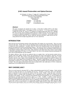 ββββ -SiC–based Photovoltaic and Optical Devices