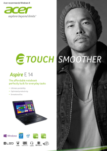 The affordable notebook perfectly built for everyday tasks  Acer recommends Windows 8