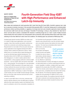 Fourth-Generation Field Stop IGBT with High