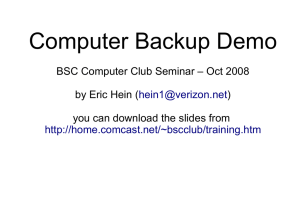 Computer Backup Demo
