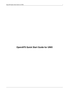 OpenAFS Quick Start Guide for UNIX