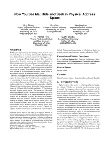 Now You See Me: Hide and Seek in Physical Address Space