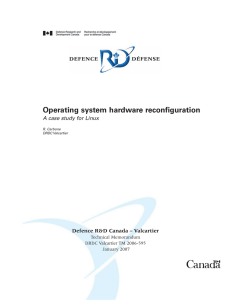 Operating system hardware reconfiguration
