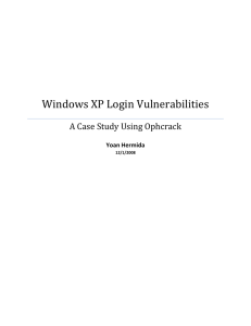 Windows XP Login Vulnerabilities