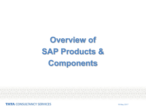 Overview of SAP Products &amp; Components 11 January 2017