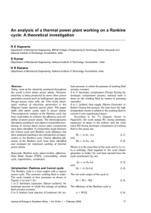 An analysis of a thermal power plant working on a Rankine cycle: A