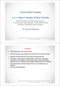 Process Heat Transfer Lec 1: Basic Concepts of Heat Transfer