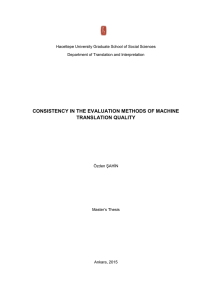 Consistency in the evaluation methods of machine translation quality