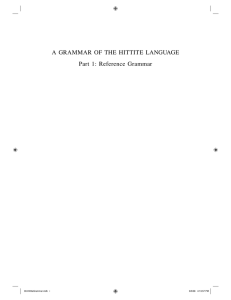 A GRAMMAR OF THE HITTITE LANGUAGE Part 1
