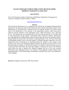 ILLOCUTIONARY FORCE INDICATING DEVICES (IFID) MOOD IN