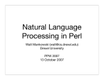 Natural Language Processing in Perl