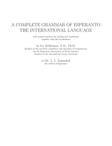 a complete grammar of esperanto the international language