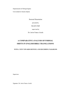 a comparative analysis of formal shifts in english bible translations