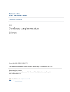 Sundanese complementation - Iowa Research Online