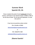Summer Work Spanish 2H, 2A ¡Buena Suerte!