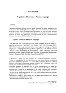 Negation in Mauwake, a Papuan language