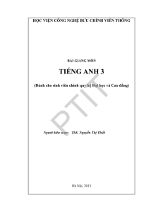 tiếng anh 3 - Học viện Công nghệ Bưu chính Viễn thông